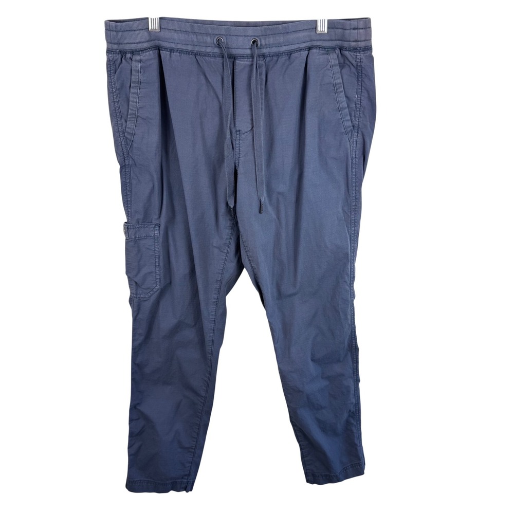 LL Bean Womens Vista Camp Joggers Gray Ripstop Cotton Cargo Pants Size Medium